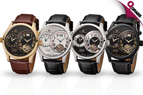 For QR949 Have Double the Timeliness with Theorema Dual Time Men's Watches - Choose from 4 Classic Styles! (Up to QR4917 Value)